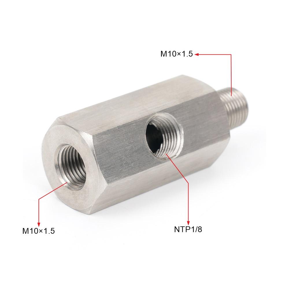 Боковые Отверстия Разъем Датчика Давления Масла 1/8 NPT Внутренняя К 1/4NPT 1/8NPT 1/8BSPT M10 M12 M14*1.5 Тройник-Адаптер для Линии Подачи Манометра