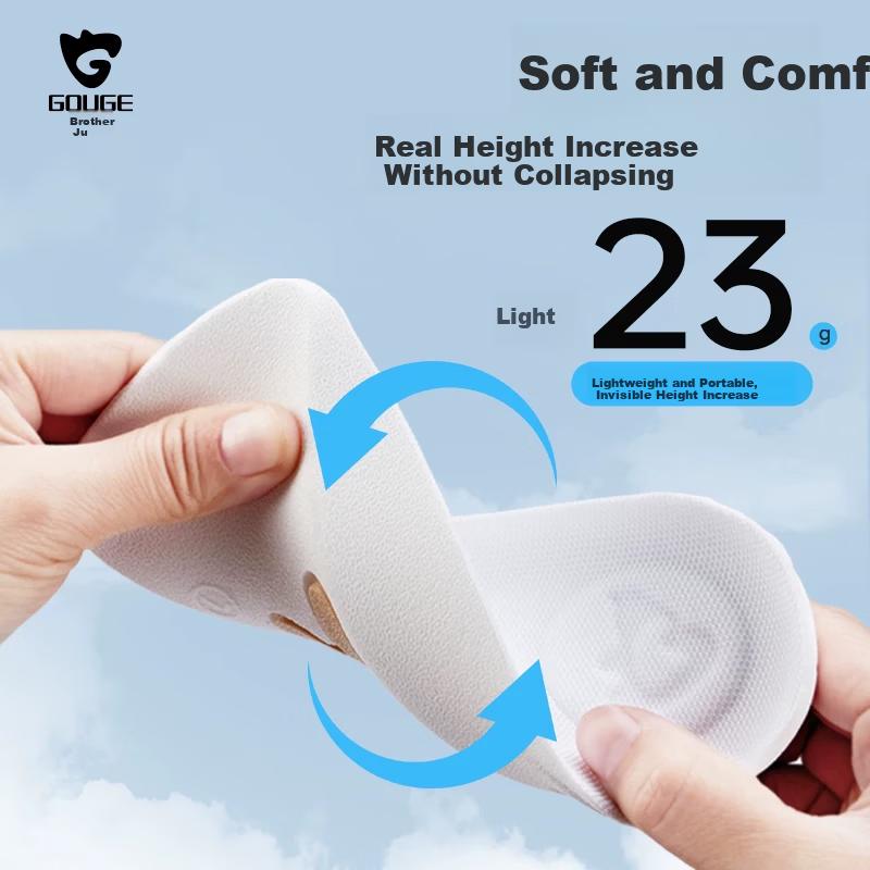 Dogbro Snail Height Increasing Insoles for Men Arch Support Comfortable Invisible Pink Men's 2.5CM One Size 1 Pair