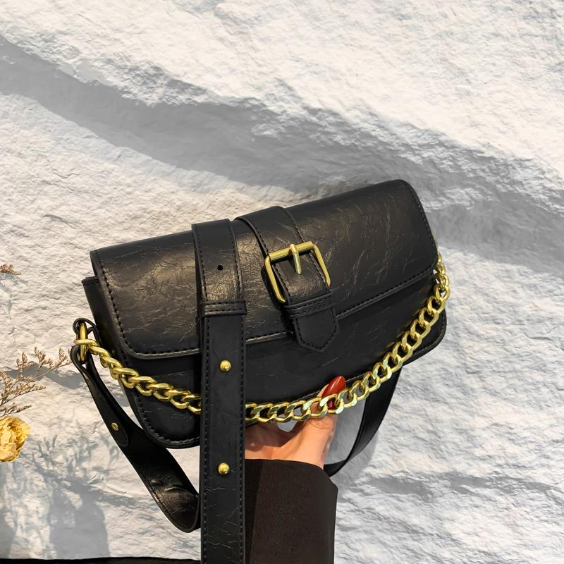 PU Square Shoulder and Crossbody Bags for Women Crocodile Sense of Luxury Armpit Bags Solid Chains Classic Fashion