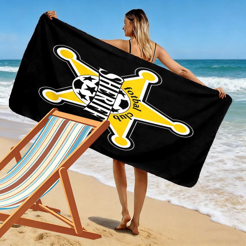 FC Sheriff Print Beach Towel, Large Soft Quick Dry Towel for Beach Camping Swimming