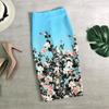 Летняя юбка на бедрах с цветочным принтом, женская утягивающая юбка с высокой талией и разрезом сзади, одноступенчатая юбка средней длины для пригородных офисов, юбка с цветами