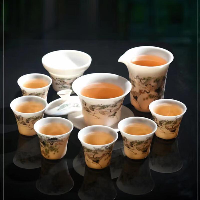 Sheep Fat Jade Ceramic Kung Fu Tea Set