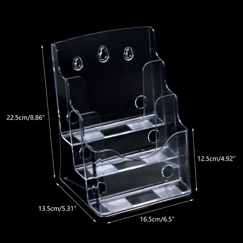 Acrylic Brochures Holder Clear Literature Organizers Stand, Brochures Pamphlets Display Stand for Wall Mount Countertop