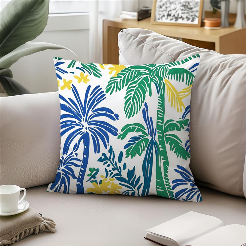 Summer Series Pillowcase Hot Palm Trees Pattern Polyester Cushion Cover Throw Pillow Sofa Decoration Pillowcover Home Decor