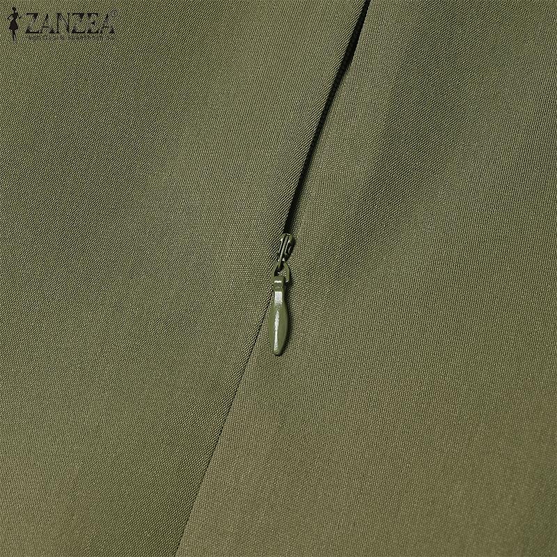 ZANZEA Женское летнее повседневное элегантное платье с коротким рукавом