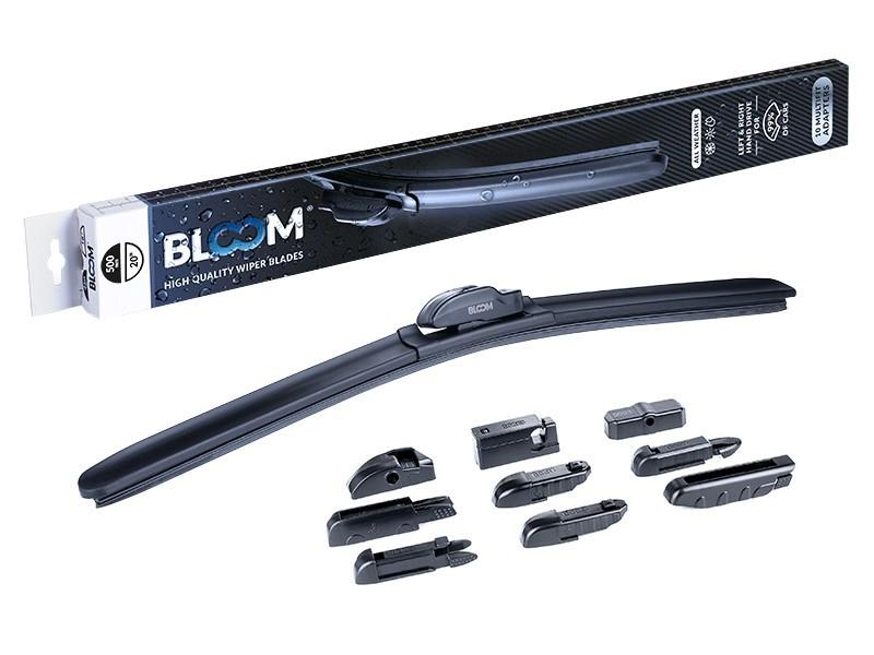 Pióro wycieraczki BLOOM M10 500 mm / 20" bezszkieletowe, 10 adapterów