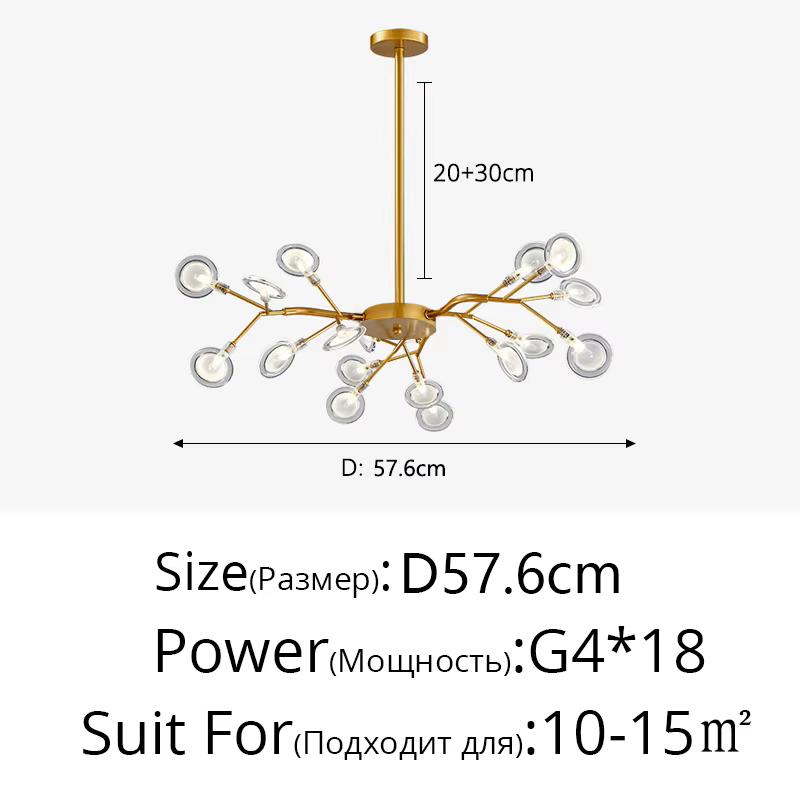 Nordisk G4 LED Lysekrone Belysning Moderne Gren Pendellampe Stue Gull / Svart Kunstdekor Innendørs Belysning(pære IKKE inkludert)