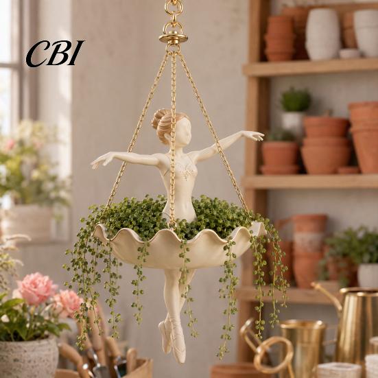 Decorative Wall Plant Holder Ballet Dancer Hanging Planter, Flower Pot for Indoor Outdoor Garden, Cute Planter Succulents Spider Plant, Whimsical