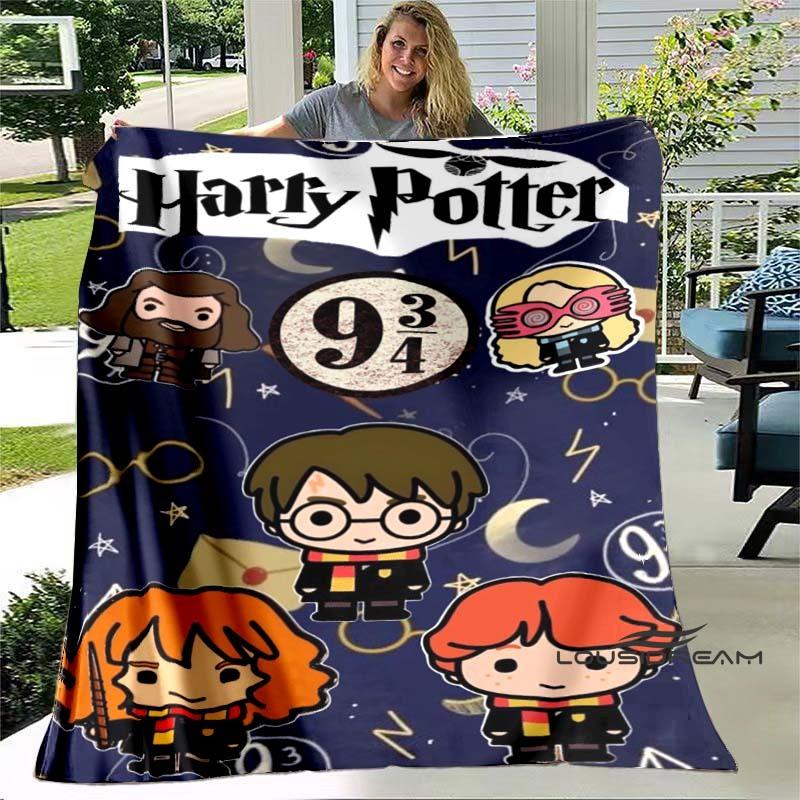 Cute & Kawaii-Style 3D Printed Blanket — Harry Potter Theme: Warm and Cozy Flannel Throw. Perfect for Bedrooms, Sofas, Beds, Sea