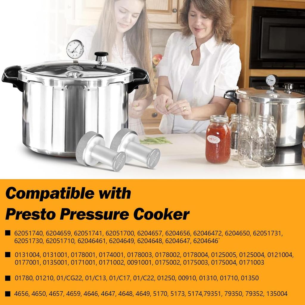 Pressure Cooker Canner Parts Replacement Presto, Pressure Cooker Air Vent Cover/Lock 23 Quart 409A 16QT - 2 Pack, Silver