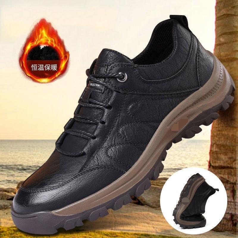 Sports Outdoor Trendy Shoes Low Top Casual Hiking Shoes Men's Single New Casual Plus Velvet Shoes Men