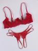 Lace Crotchless Bra G-string Set 2pcs Erotic Cutout Bra Open Cup Bra Hollow Out Underwears Women Lingerie