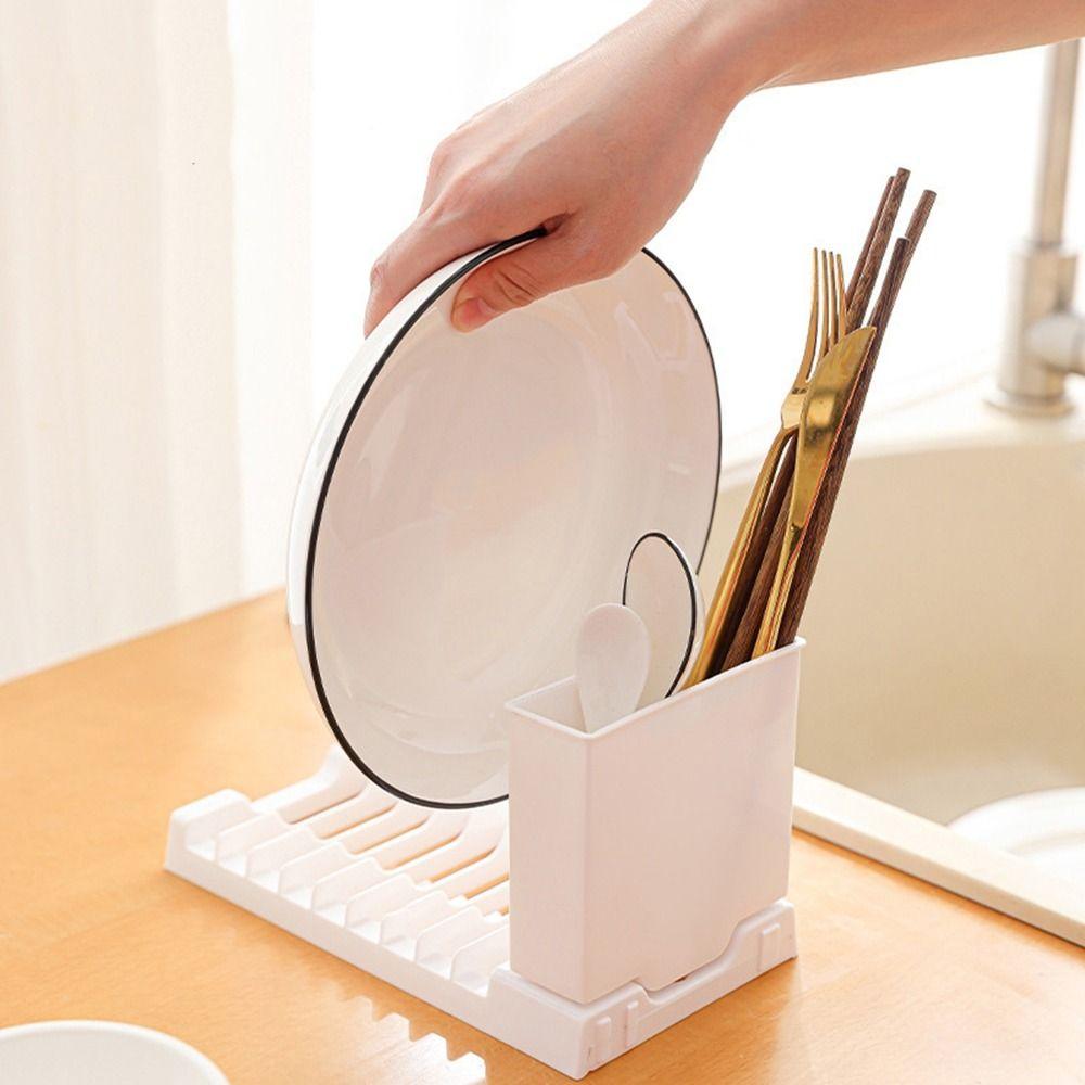 Large Capacity Utensils Drainer Racks Plastic Cutlery Holder Tableware Storage Rack for Home
