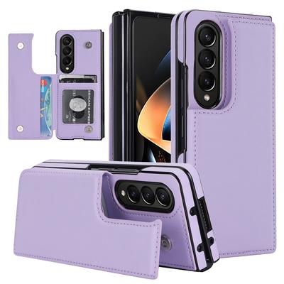 Подходит для нового чехла для мобильного телефона Samsung Fold4, кожаного чехла Fold5 с двойной пряжкой и защитным чехлом Fold3