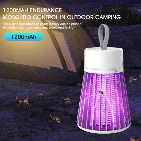 Лампа для уничтожения комаров Электрическое устройство для уничтожения насекомых 6 часов работы от батареи USB-зарядка Палатка для кемпинга Ловушка для уничтожения мух