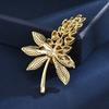 Blazer Exquisite Flower Corsage Accessories Luxury Sparkle Zircon Full Diamond Wheat Brooch