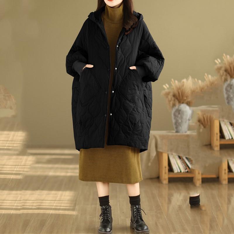 Autumn Spring Winter Cotton Padded Oversized Outerwears Women Casual Loose Jacket Coat