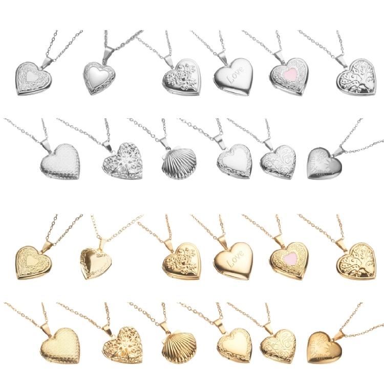 Металлическое ожерелье с кулоном-медальоном в форме сердца, регулируемая шейная цепочка, украшение