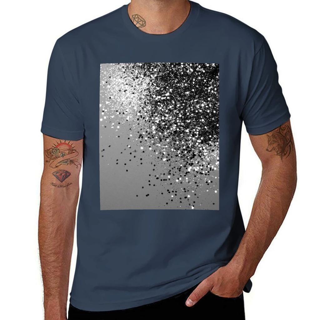 Silver Gray Lady Glam 1 (Photo Of Glitter Only Not Reflective) Tshirt All Match Print Short Sleeve Top