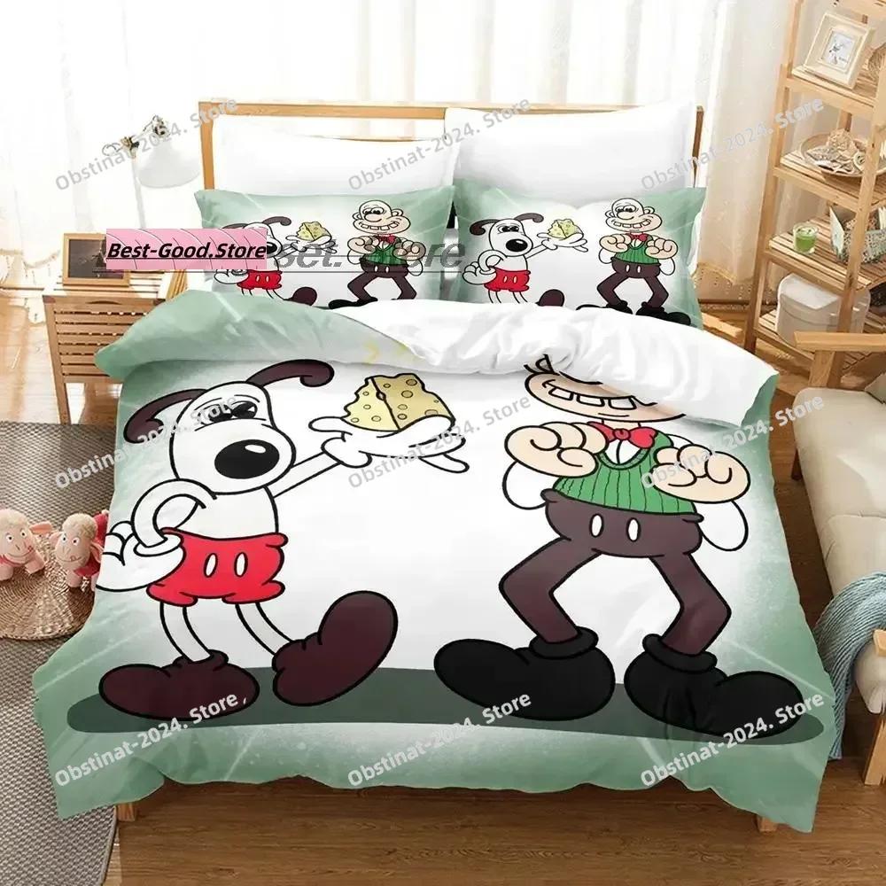 Комплект постельного белья Kawaii Gromit Single Twin Full Queen King Size, комплект постельного белья Aldult Kid Bedroom Duvetcover Sets Print Anime Bed Sheet Set
