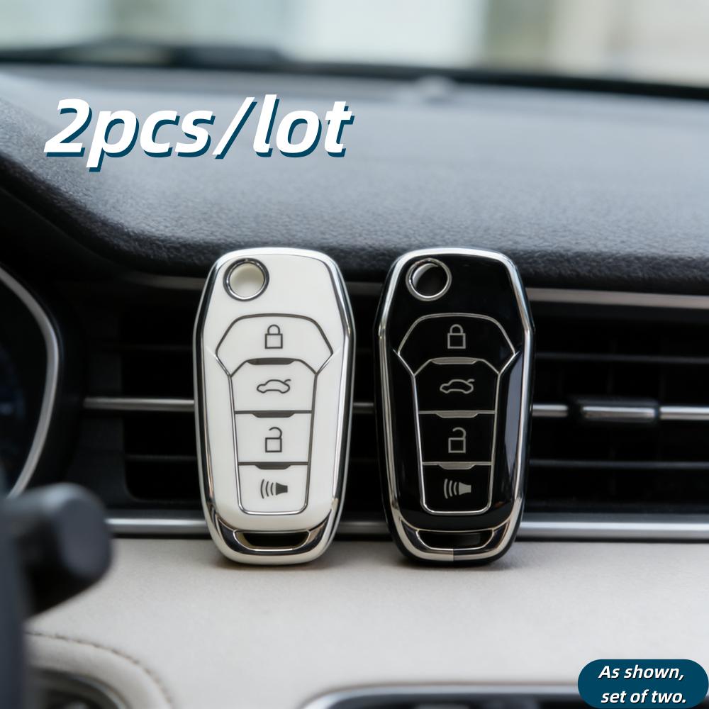 2 шт./лот Чехлы для корпуса автомобильного ключа Для Ford Escape Focus C-Max Transit F250 F350 F450 F550, подходят только для автомобильного ключа, показанного на изображении