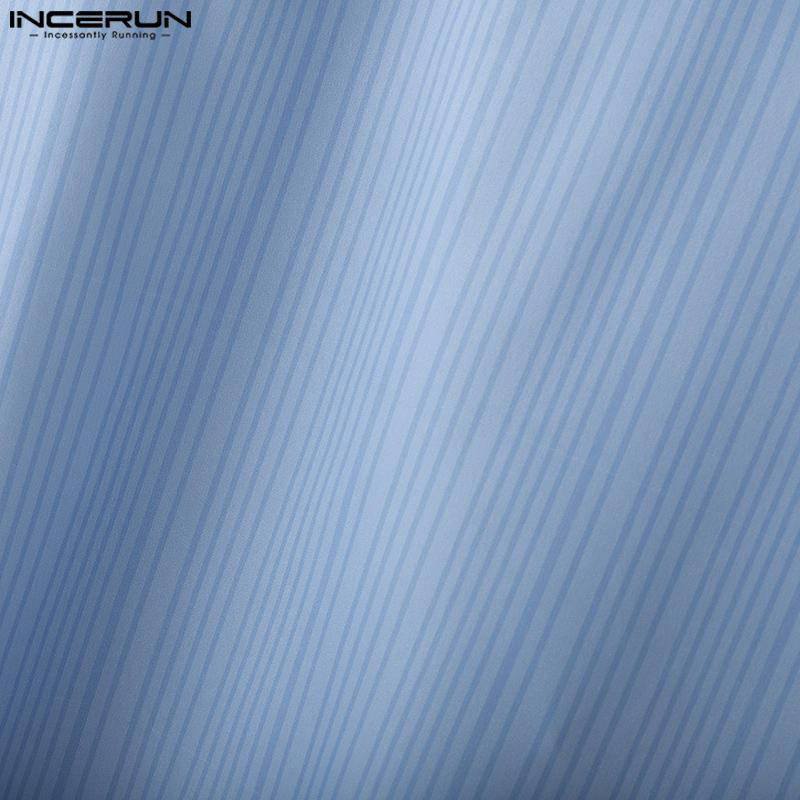 INCERUN Летние мужские футболки с коротким рукавом, полосатым узором на спине, бантом и оборками для вечеринок