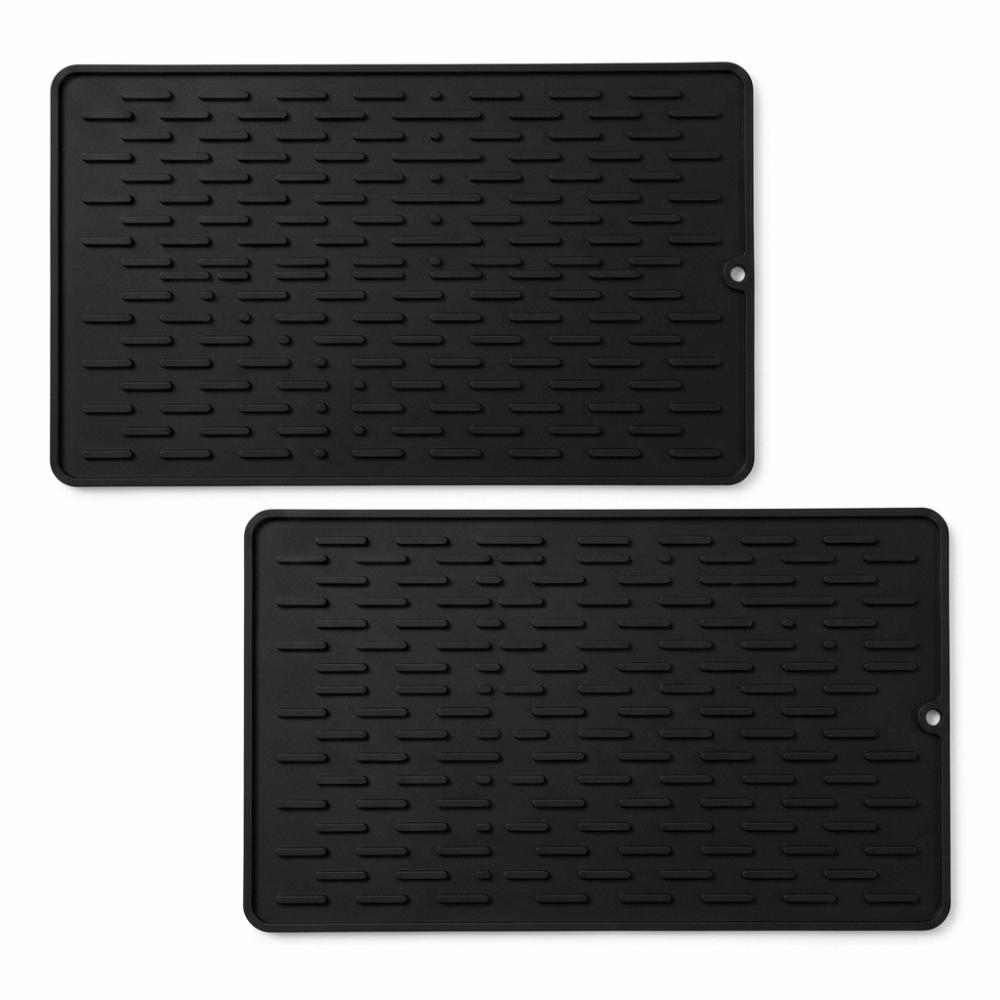 2Pcs Silicone Insulation Pad Rectangle Coffee Mat Easy To Wipe Kitchen Pad Tableware Placement
