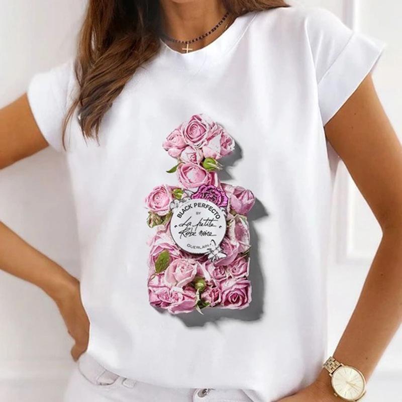 Summer Plus Size Women's Top with Letter Print Retro Pure Cotton Short Sleeved T-Shirts Women’s