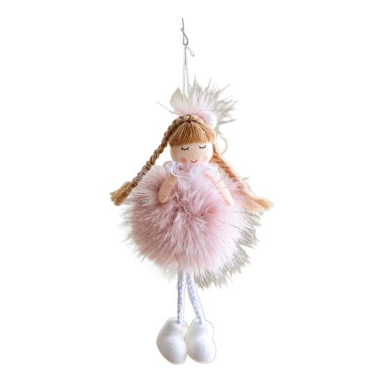 Christmas Angel Doll Pendant with Long Pigtail Design Health Happiness Blessings