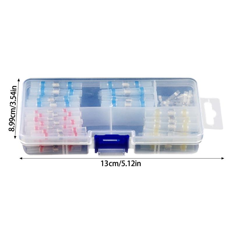 Set of 50pcs/100pcs Heat Shrink Butt Connectors Assortment Color Box Packed Low Temperature Soldering Wire Terminals