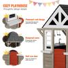 Outdoor Wooden Playhouse Kids Garden Games Cottage with Door Window Sink
