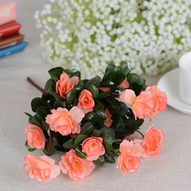 Уличные осенние искусственные красные азалии, высококачественные цветы, кусты, устойчивые к ультрафиолетовому излучению, искусственные цветы, украшения для дома, маленькие для сада