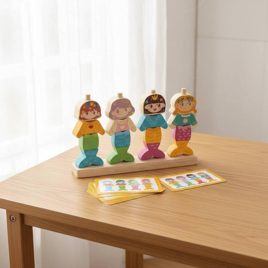 Mermaid Puzzle Educational Expression Matching Block Game Improves Hand-Eye