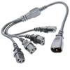 US 1-to-2 Power Cord, National 1-to-3 Extension Cord, EU 1-to-4 Cloverleaf Server Plug Cord