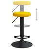Bar Stool 2 pcs Mustard Yellow Velvet