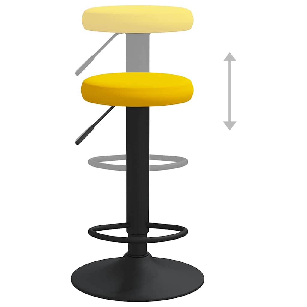 Bar Stool 2 pcs Mustard Yellow Velvet
