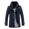 Men Winter Warm Jacket Overcoat Outwear Slim Long Trench Buttons Coat 