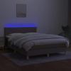 Sommier à lattes avec matelas - LED Taupe - 140x200 cm - Tête de lit incluse - 2 places