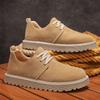 Мода Новое поступление! 2025 Популярные мужские бежевые замшевые лоферы Удобные на толстой подошве Нескользящие повседневные туфли для ходьбы на открытом воздухе Модная обувь
