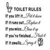 Wall Stickers English Tips Toilet Rules Pattern Removable Decorations for Bathroom