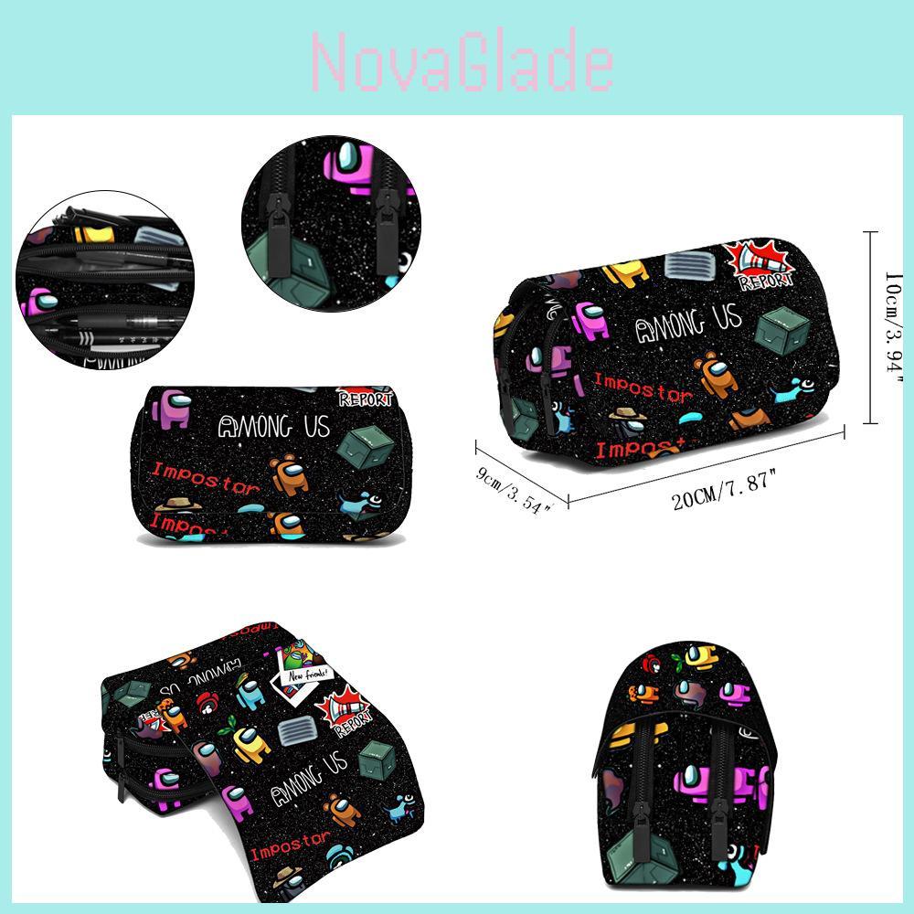 Among Us Book Bag Set With Nylon Material For School And Daily Use