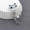 Opal Little Cat Brooch Pin Animal Cute Sexy Jewelry