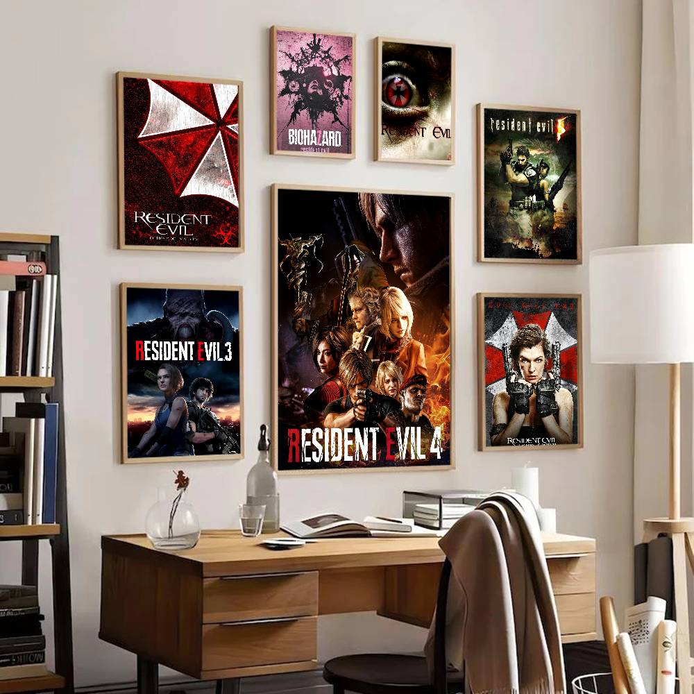 Игра R-resident Evil Аниме Постеры Липкая Белая Бумажная Наклейка DIY Комната Бар Кафе Кавайная Декор Комнаты