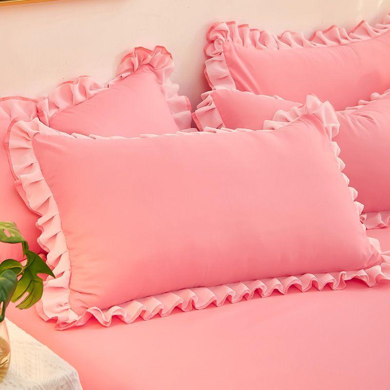 1 Pair Pillow Covers, 48*74cm Household Machine Washable Pillow Covers, Lace Korean Pillow Covers, Without Inserts