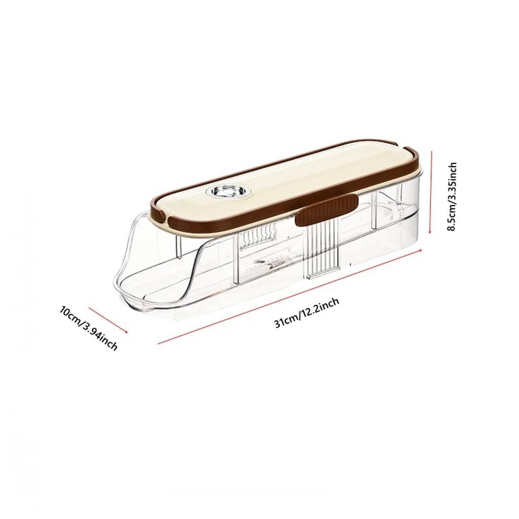 Egg Holder for Refrigerator Automatic Rolling, Storage Box Transparent Stackable Fridge Organizer with Lid For Kitchen DROPSHIP