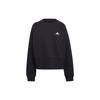Micro Logo Ribbed Crew Neck Pullover Long Sleeve Sweatshirt Women Sweatshirt Black HA6622