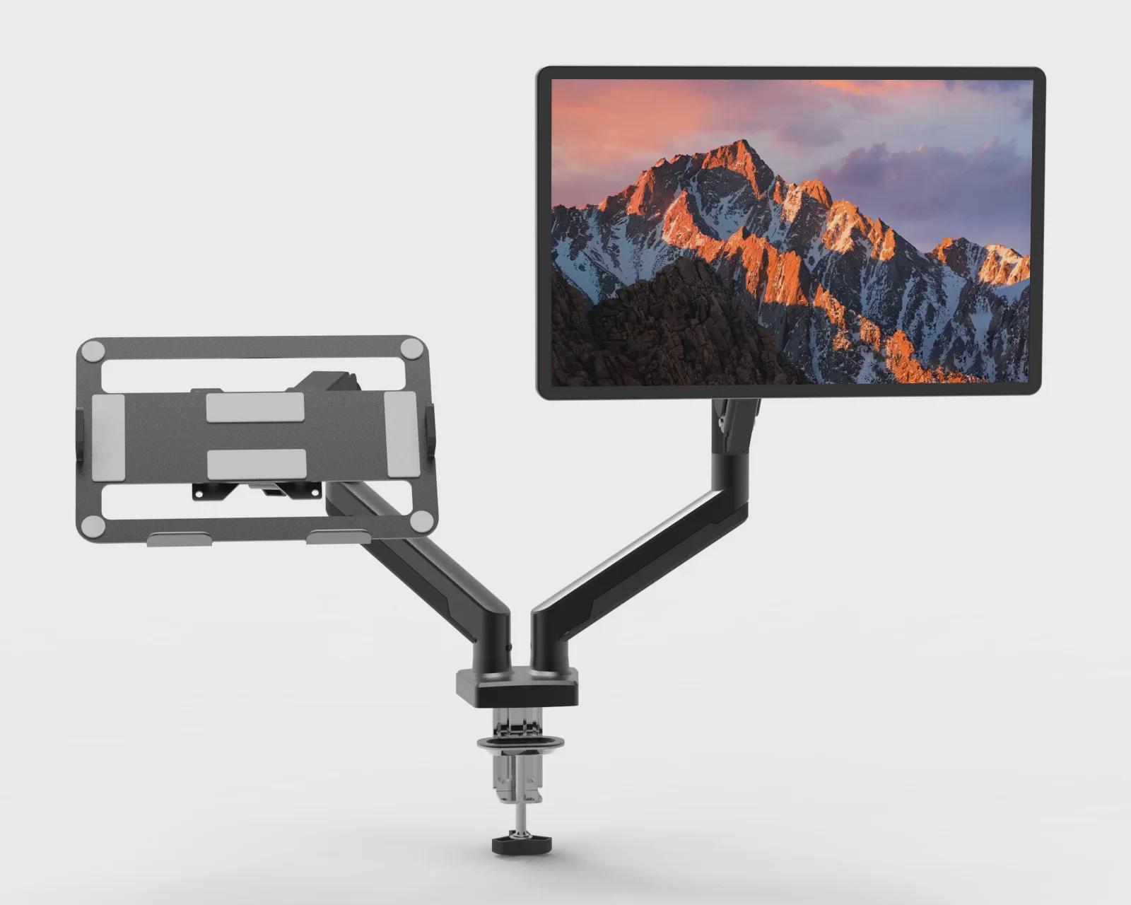 Dual Monitor Mount for 2 Monitors 10 - 27 inches, up to 22 lbs, Height Adjustable Tilt Swive Rotate, VESA Hole 680x405 mm
