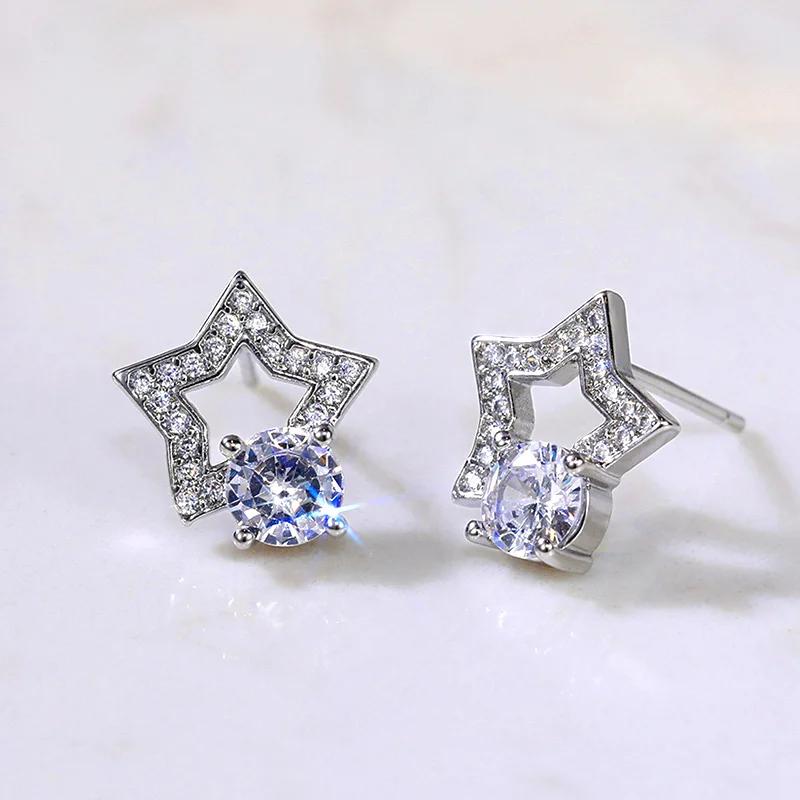 Серьги-гвоздики Huitan Luxury AAA CZ для женщин, романтичные, элегантные, женские, повседневные, 7 цветов, доступны для прямой поставки
