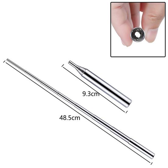 Stainless Steel Telescopic Firestick Blower Kit Lightweight Ignition Rod Camping Essential Safe Compact Outdoor Tool