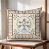 Retro Roman pattern Cushion Cover Natural Linen Organic Fabric DoubleSided Printing Couch Pillow Covers Home Decor